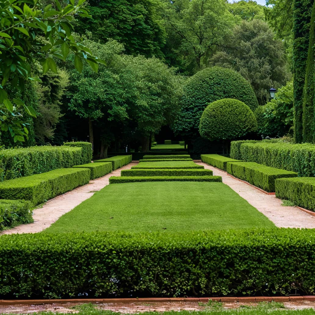 Bassin et plantation autour d'une terrasse